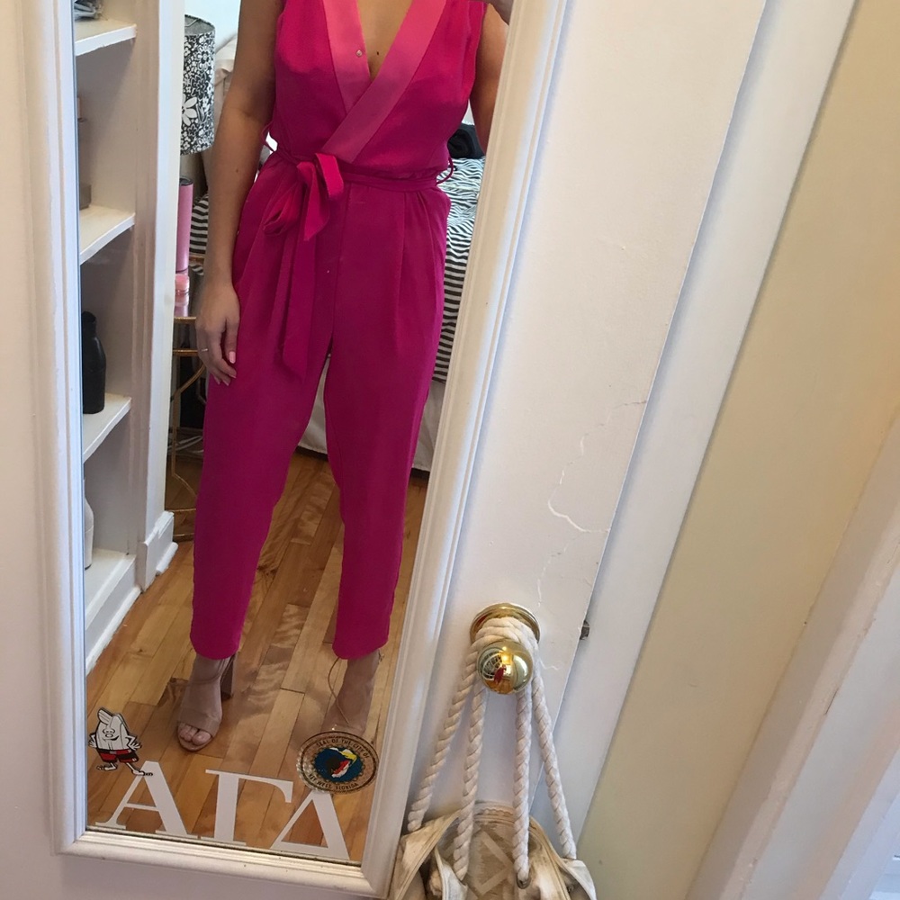 Hot pink jumpsuit!